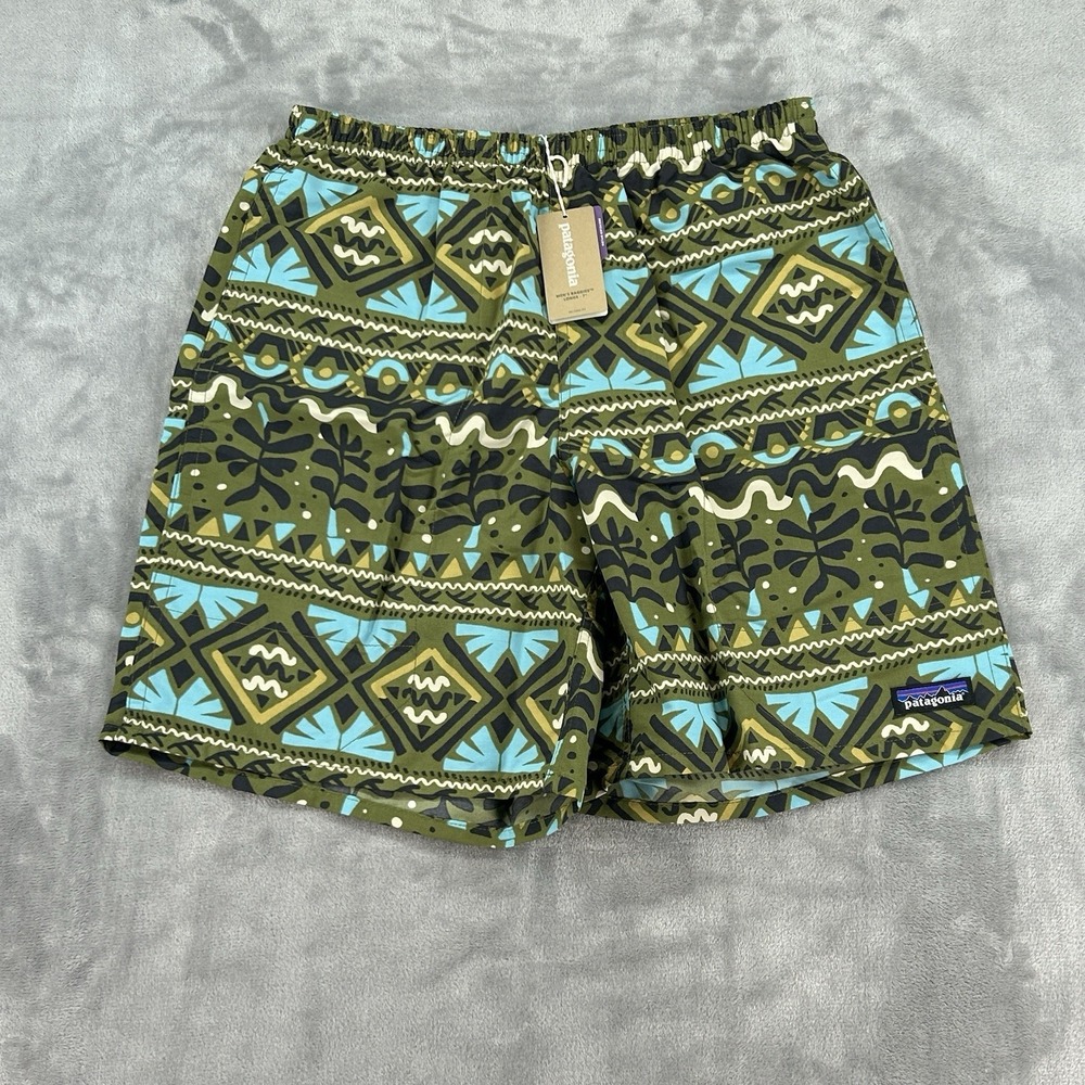 Patagonia Men's Baggies‎ Longs 7" Lined Swim Trunks Shorts Small 28" Green Tiki